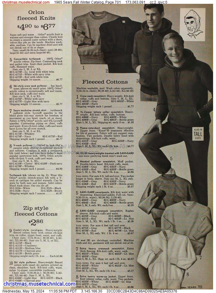 1965 Sears Fall Winter Catalog, Page 701