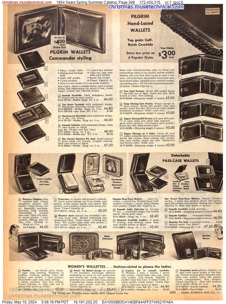 1954 Sears Spring Summer Catalog, Page 399