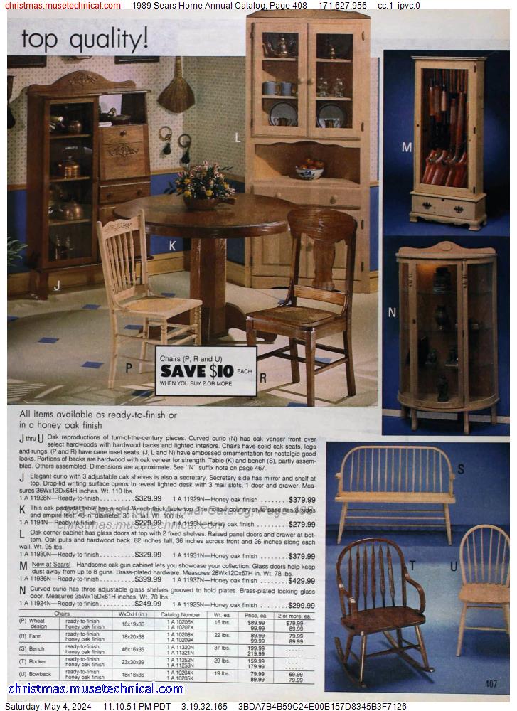 1989 Sears Home Annual Catalog, Page 408