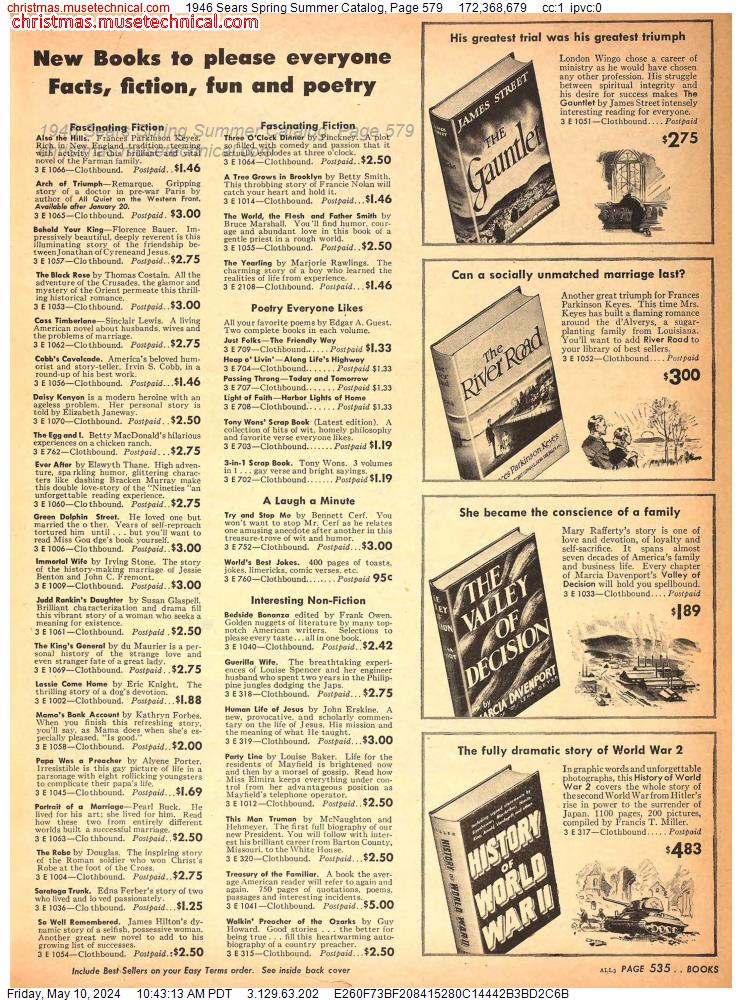 1946 Sears Spring Summer Catalog, Page 579