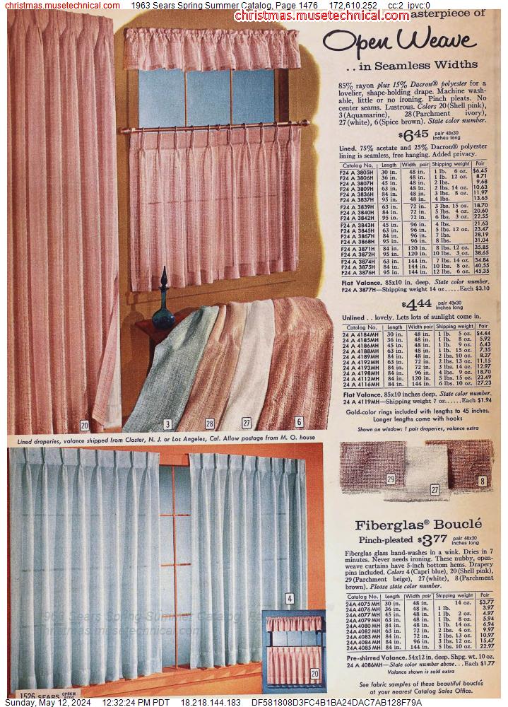 1963 Sears Spring Summer Catalog, Page 1476