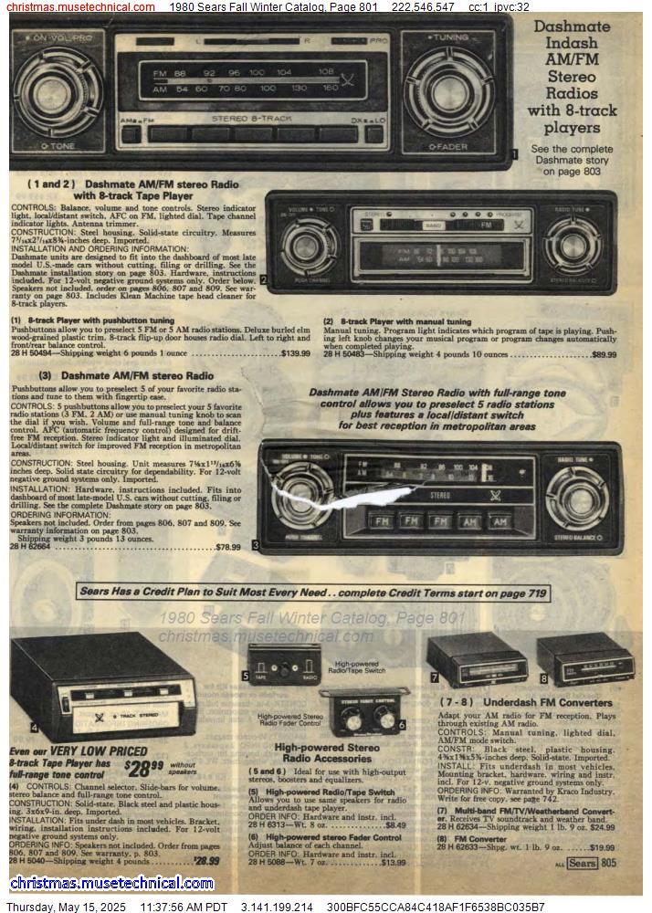 1980 Sears Fall Winter Catalog, Page 801