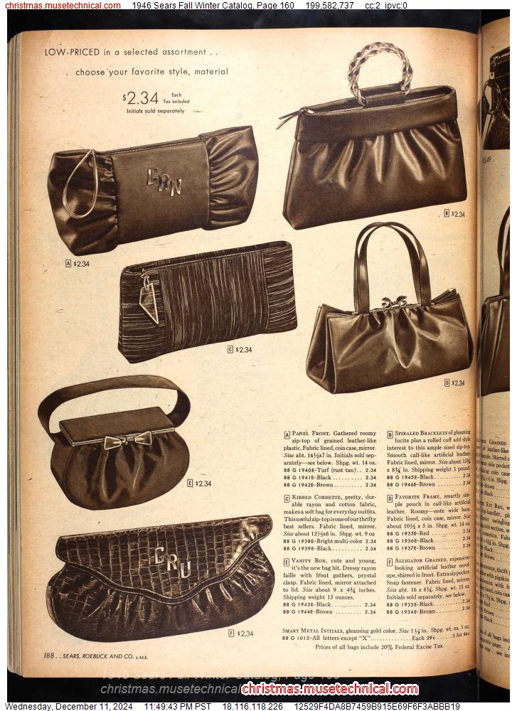 1946 Sears Fall Winter Catalog, Page 160