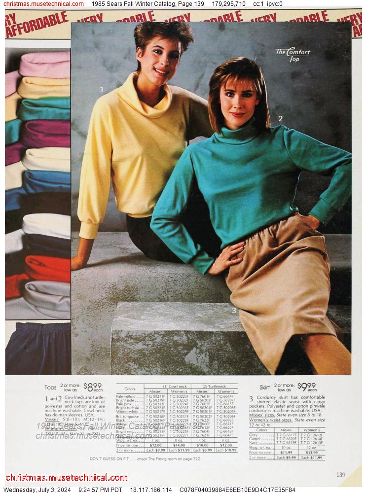 1985 Sears Fall Winter Catalog, Page 139