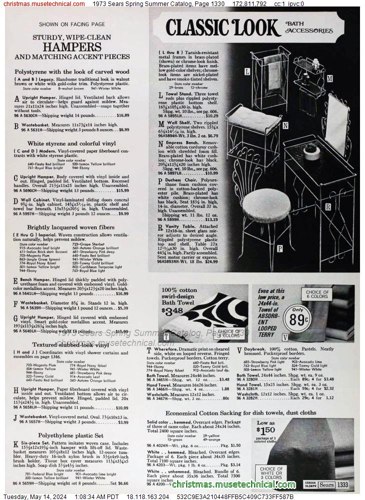 1973 Sears Spring Summer Catalog, Page 1330