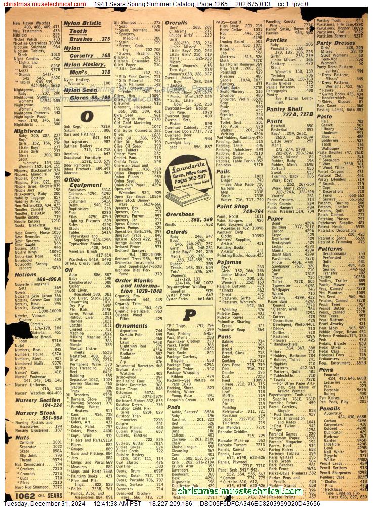 1941 Sears Spring Summer Catalog, Page 1265