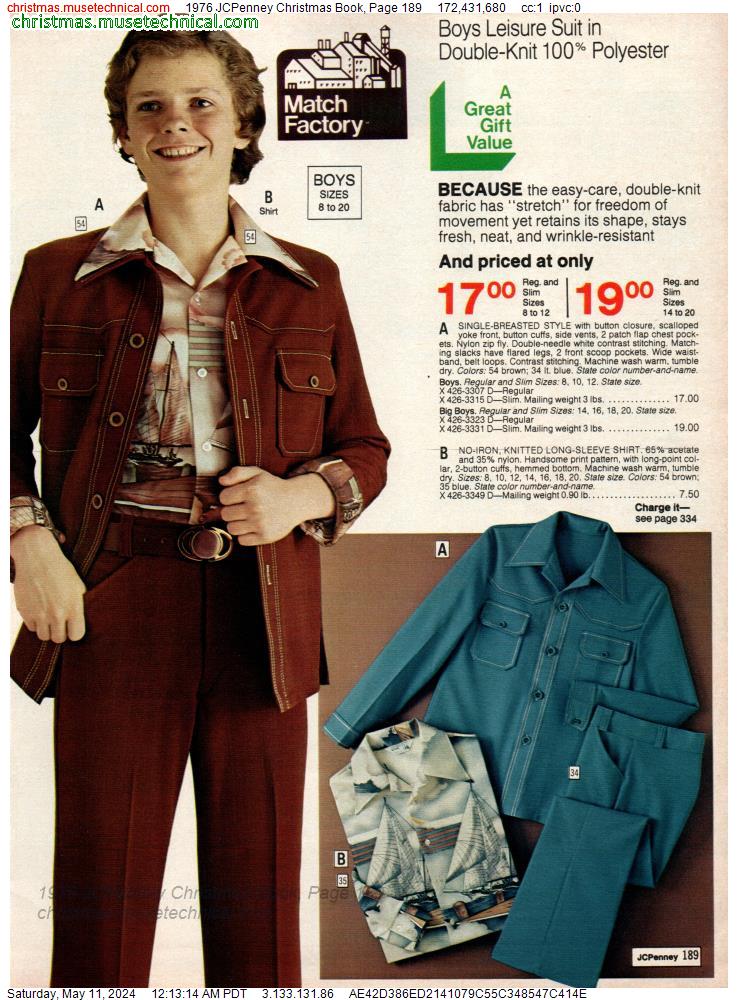 1976 JCPenney Christmas Book, Page 189