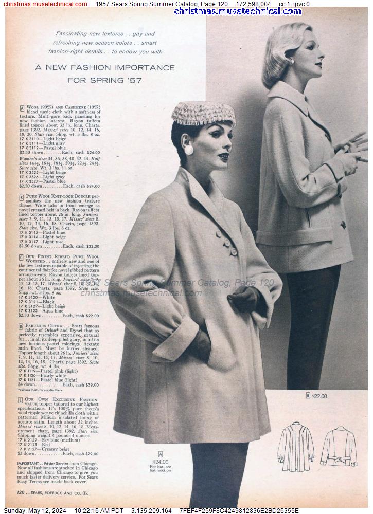 1957 Sears Spring Summer Catalog, Page 120