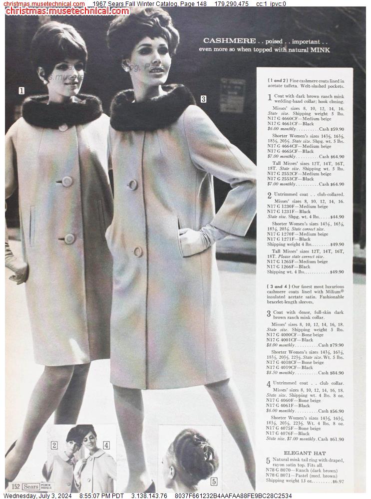 1967 Sears Fall Winter Catalog, Page 148