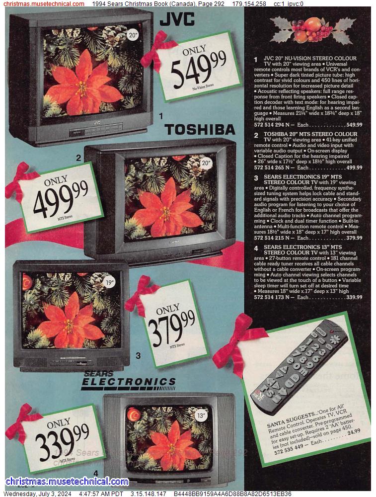 1994 Sears Christmas Book (Canada), Page 292