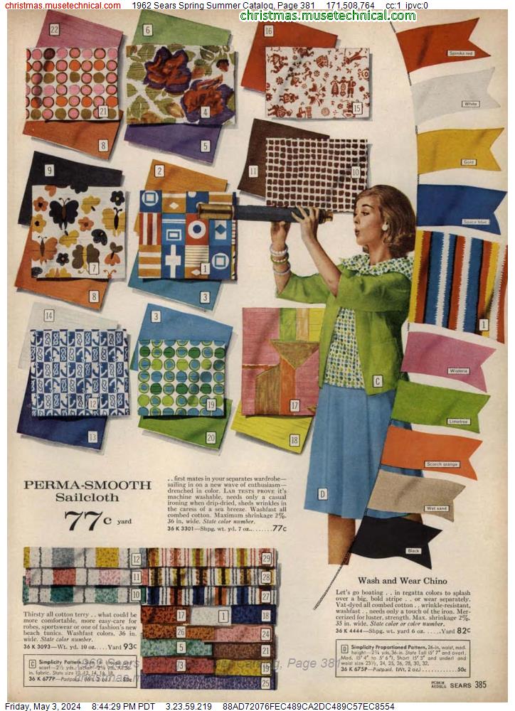 1962 Sears Spring Summer Catalog, Page 381