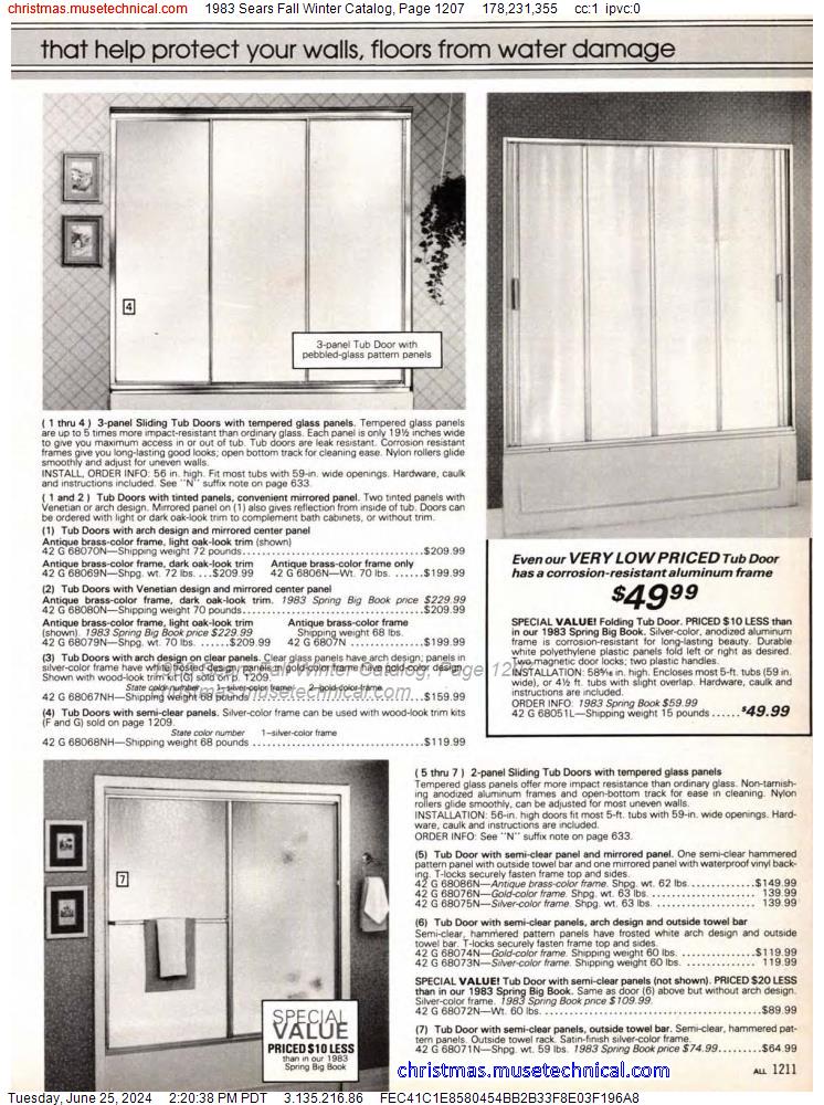 1983 Sears Fall Winter Catalog, Page 1207