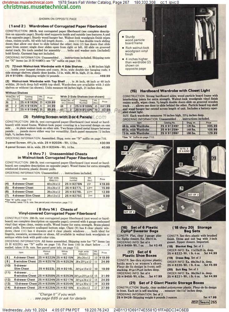 1978 Sears Fall Winter Catalog, Page 267
