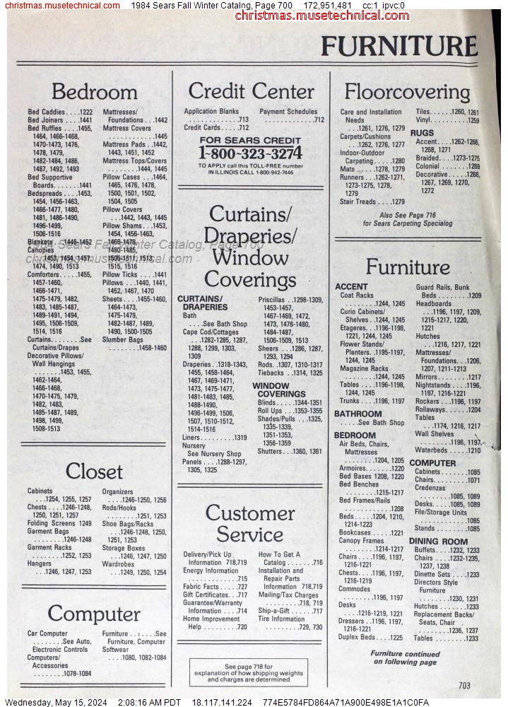 1984 Sears Fall Winter Catalog, Page 700