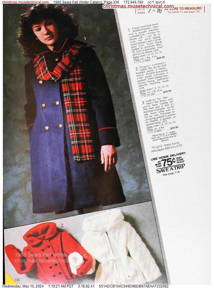 1985 Sears Fall Winter Catalog, Page 336