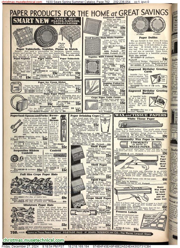 1930 Sears Spring Summer Catalog, Page 762