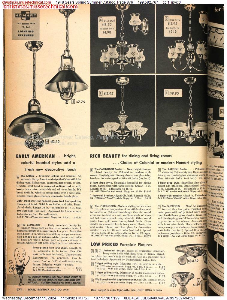 1948 Sears Spring Summer Catalog, Page 876