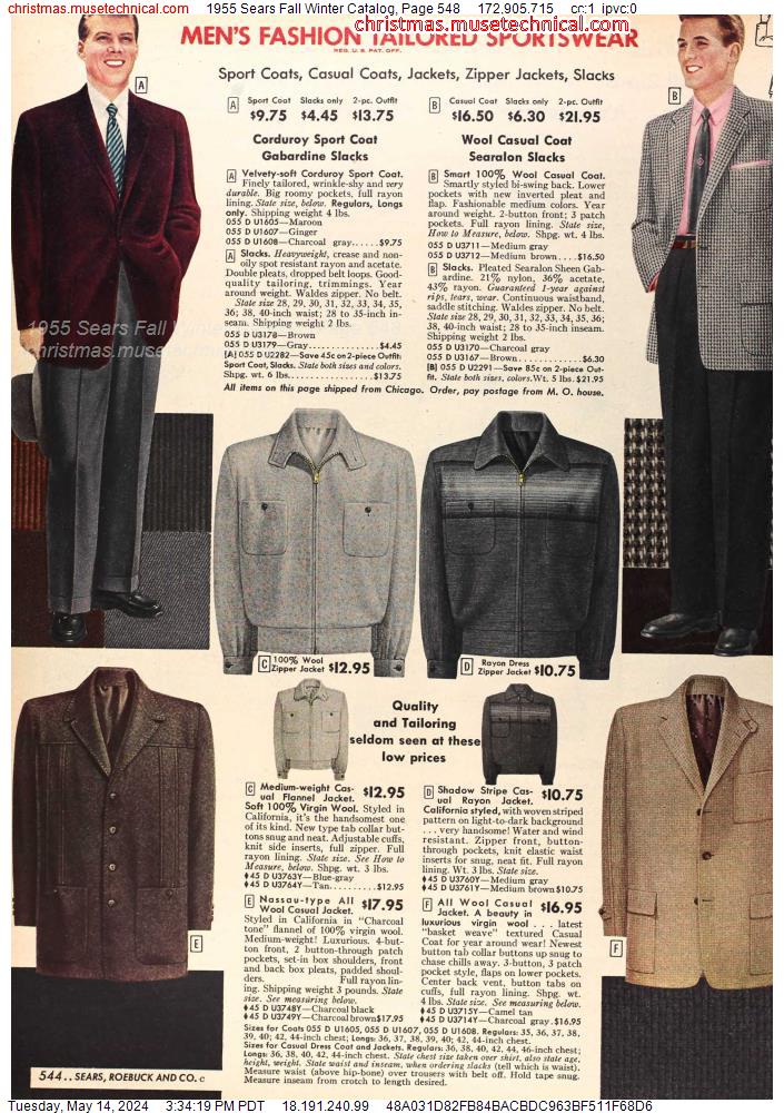 1955 Sears Fall Winter Catalog, Page 548