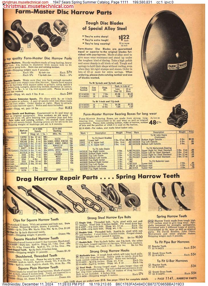 1947 Sears Spring Summer Catalog, Page 1111