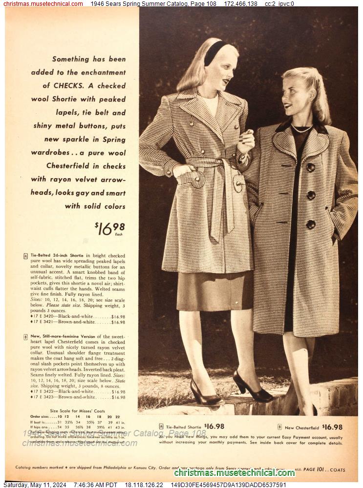 1946 Sears Spring Summer Catalog, Page 108