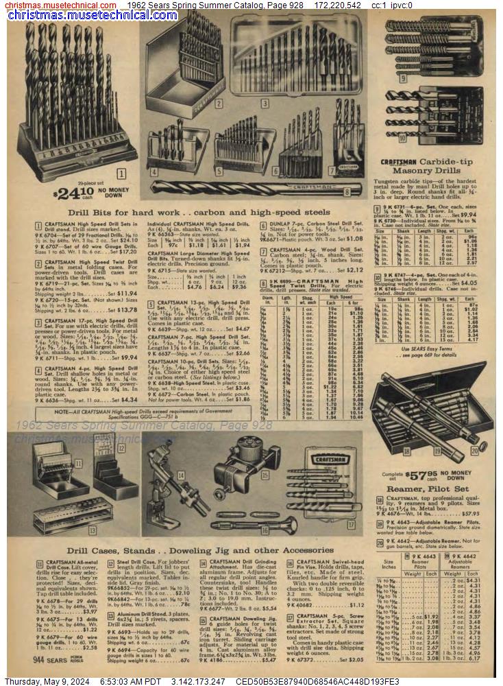 1962 Sears Spring Summer Catalog, Page 928