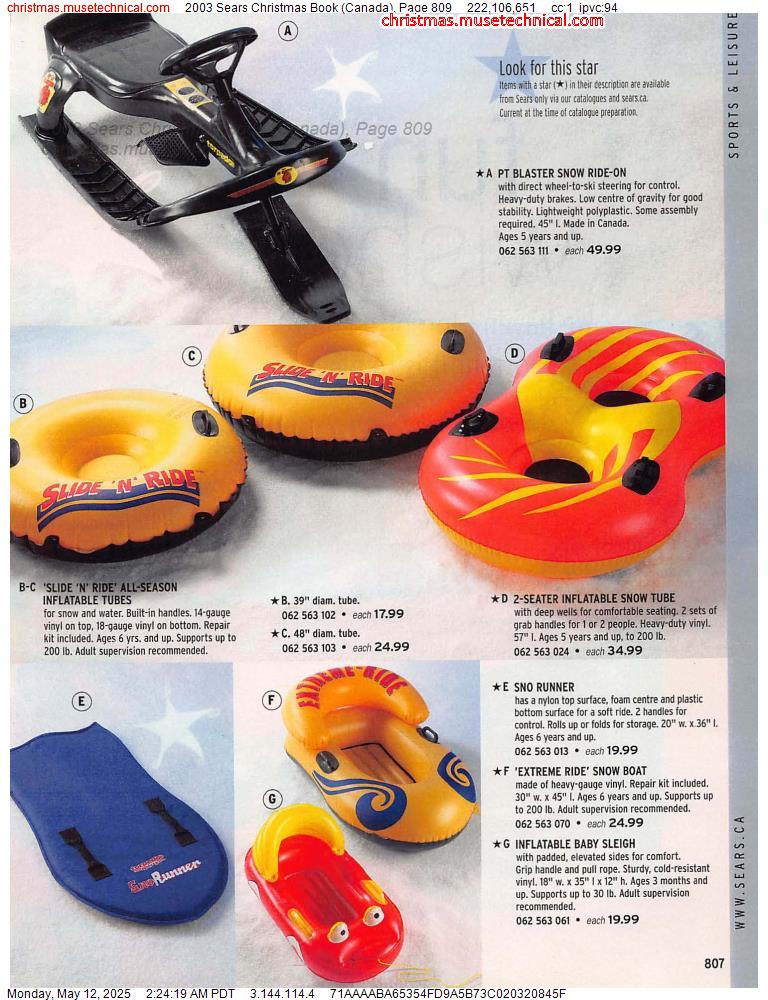 2003 Sears Christmas Book (Canada), Page 809