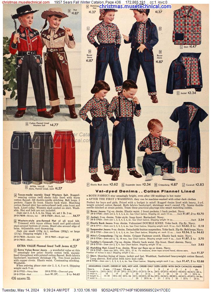 1957 Sears Fall Winter Catalog, Page 436