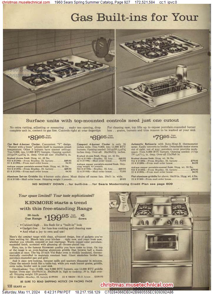 1960 Sears Spring Summer Catalog, Page 927