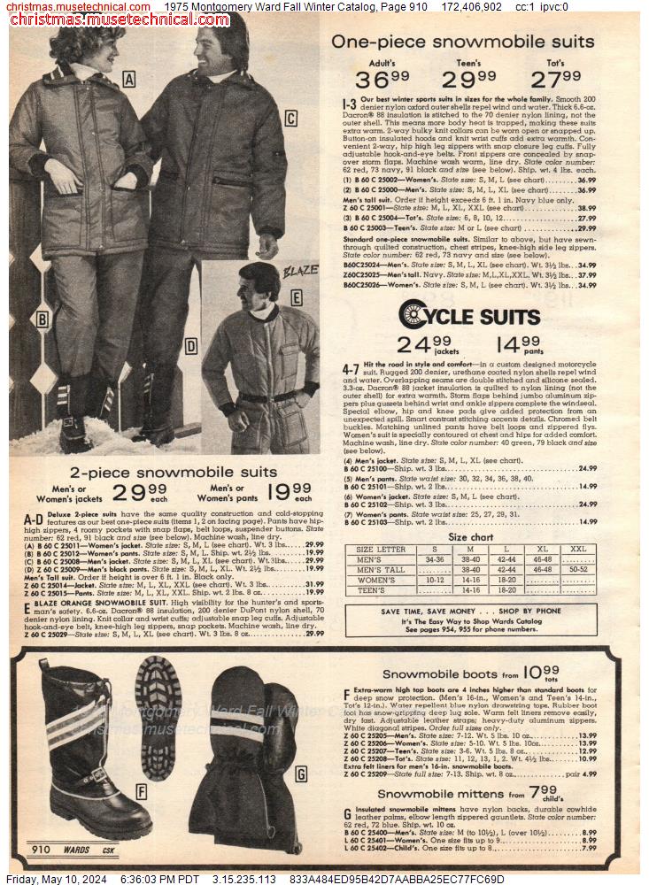 1975 Montgomery Ward Fall Winter Catalog, Page 910