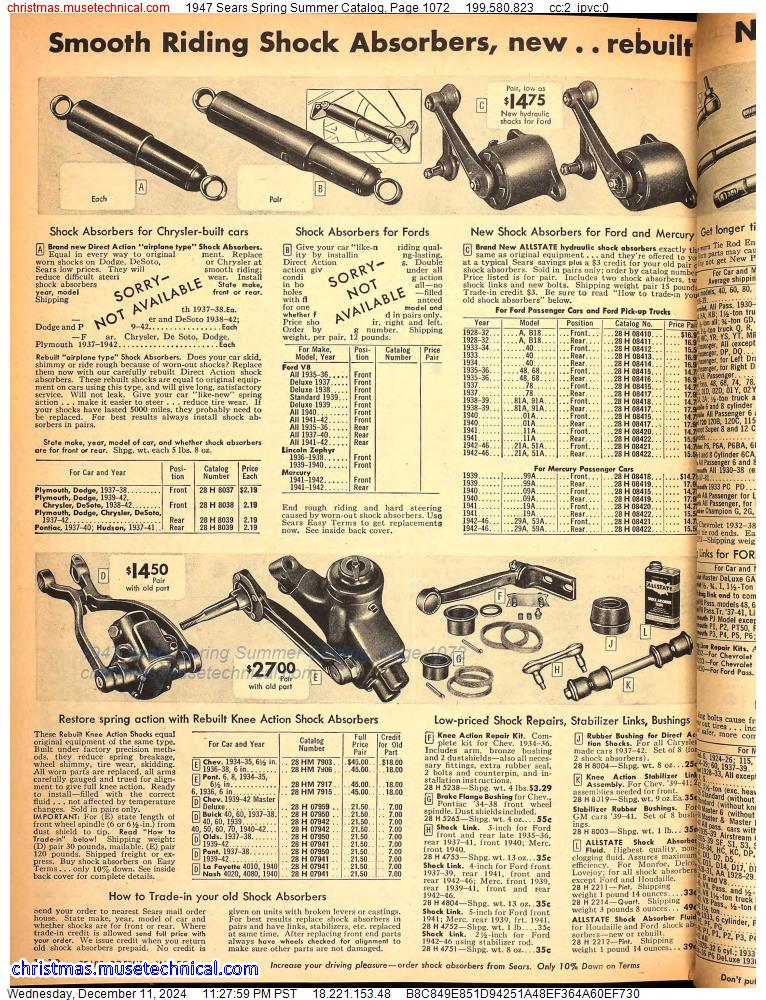 1947 Sears Spring Summer Catalog, Page 1072