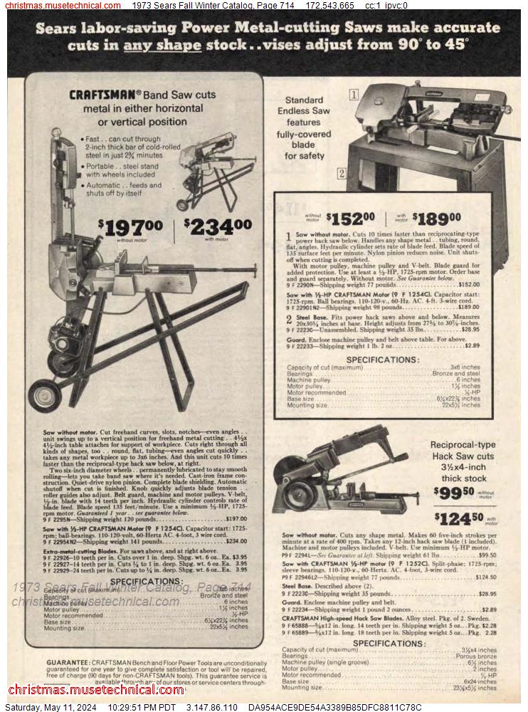 1973 Sears Fall Winter Catalog, Page 714