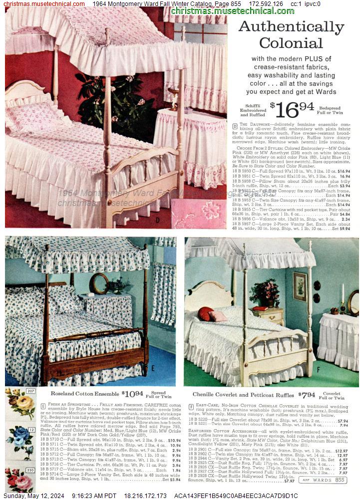 1964 Montgomery Ward Fall Winter Catalog, Page 855