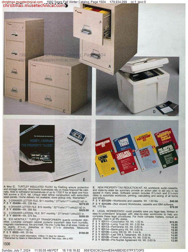 1992 Sears Fall Winter Catalog, Page 1504