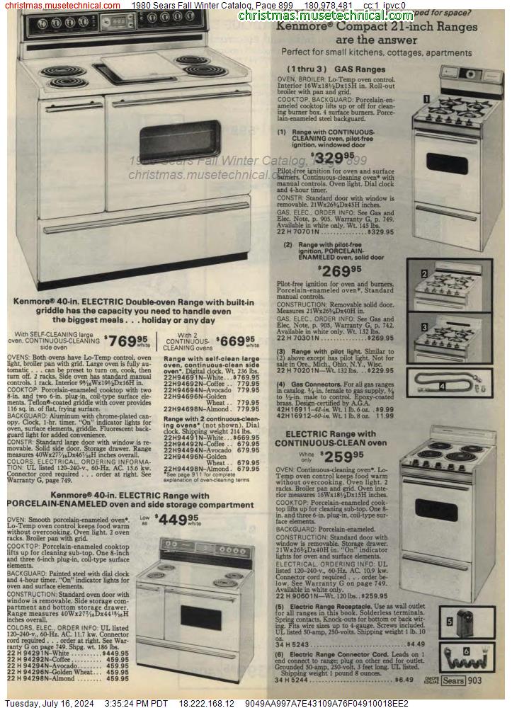 1980 Sears Fall Winter Catalog, Page 899