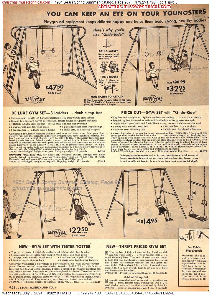 1951 Sears Spring Summer Catalog, Page 967