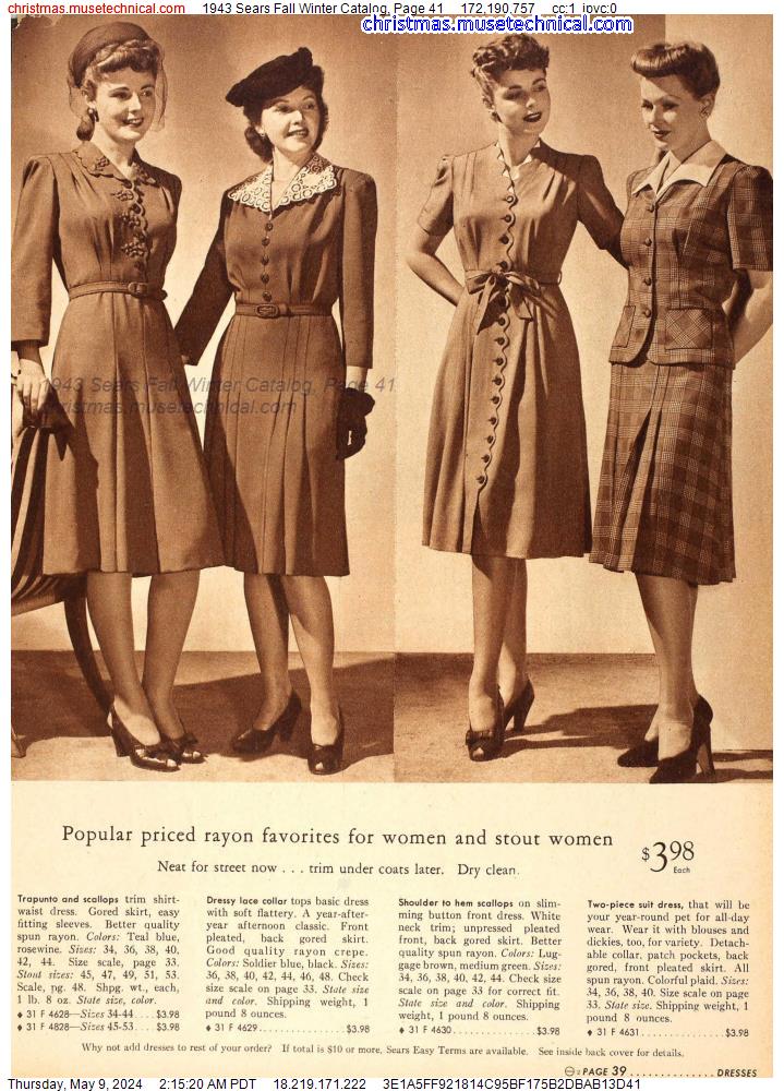 1943 Sears Fall Winter Catalog, Page 41