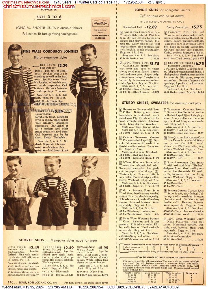 1948 Sears Fall Winter Catalog, Page 110