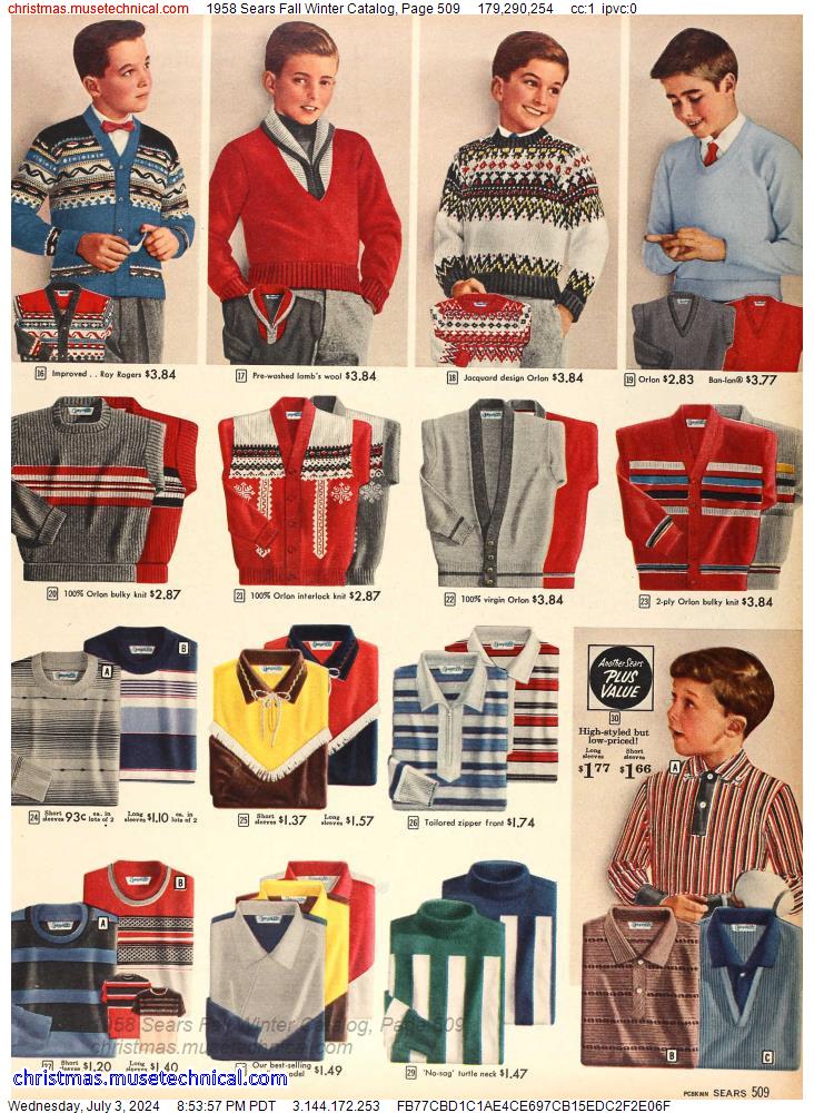 1958 Sears Fall Winter Catalog, Page 509