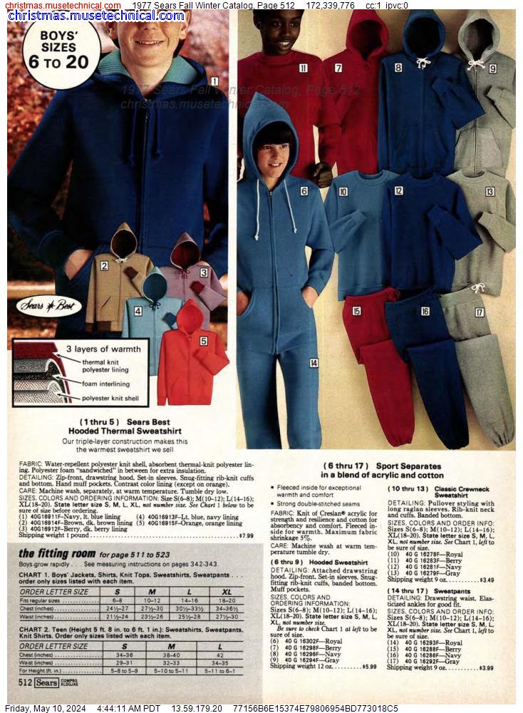 1977 Sears Fall Winter Catalog, Page 512