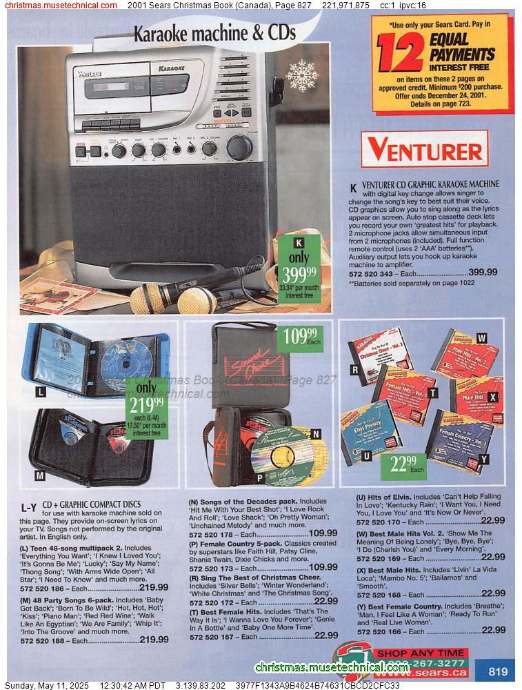 2001 Sears Christmas Book (Canada), Page 827