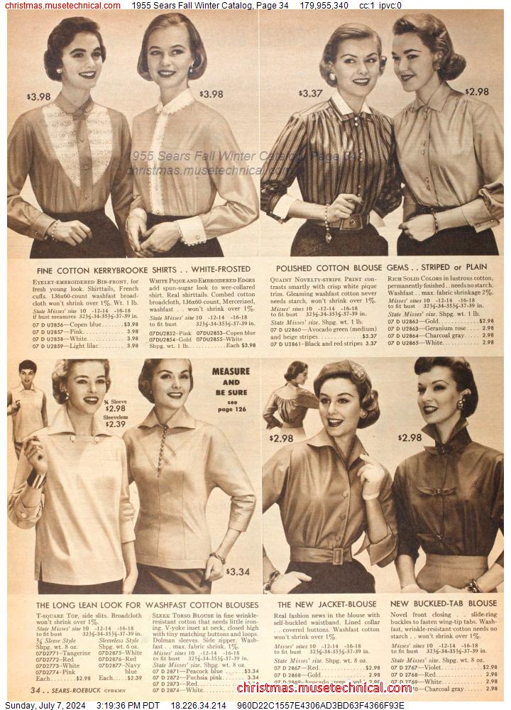 1955 Sears Fall Winter Catalog, Page 34