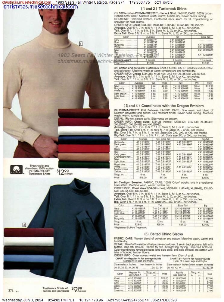 1983 Sears Fall Winter Catalog, Page 374