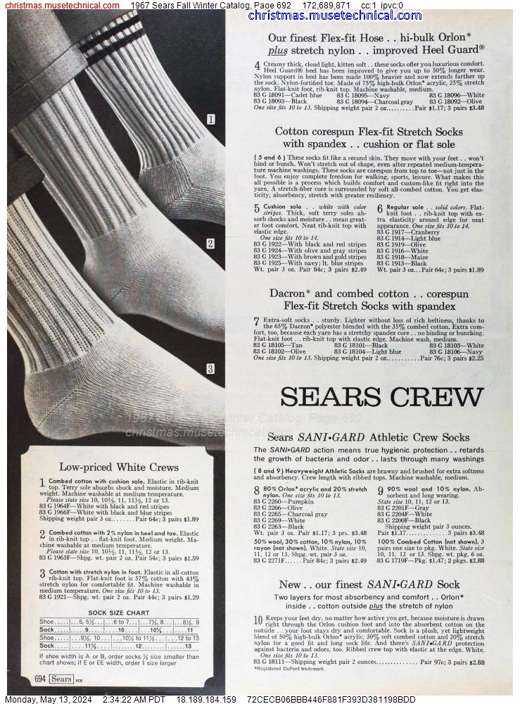 1967 Sears Fall Winter Catalog, Page 692