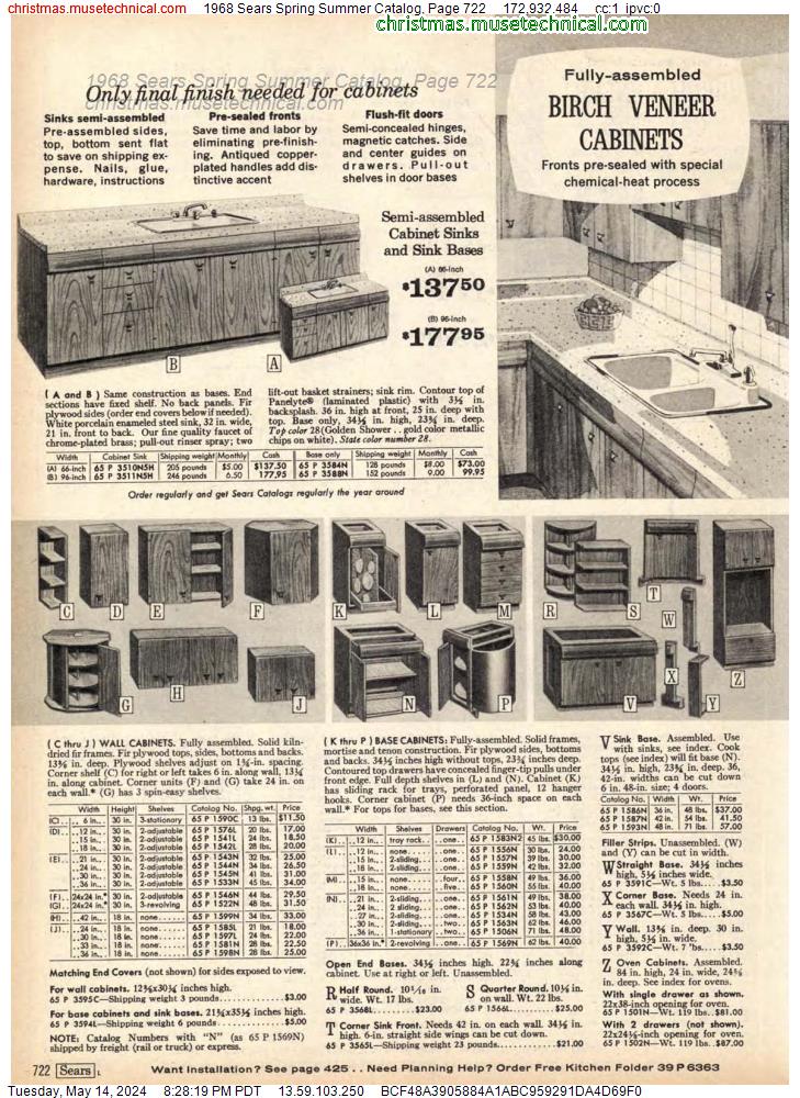 1968 Sears Spring Summer Catalog, Page 722