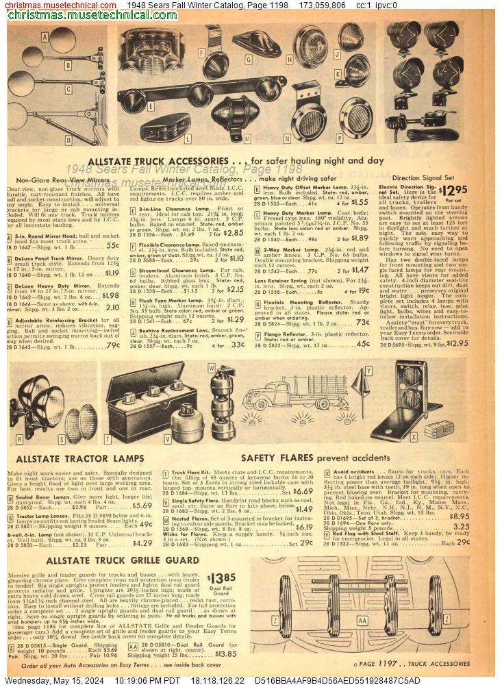 1948 Sears Fall Winter Catalog, Page 1198