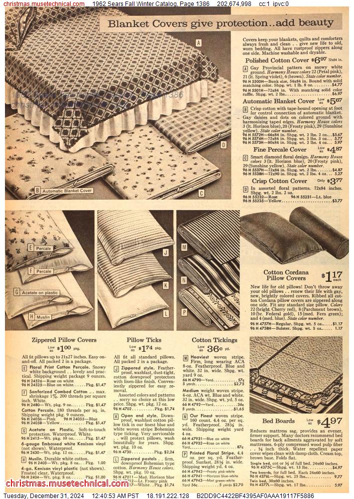 1962 Sears Fall Winter Catalog, Page 1386