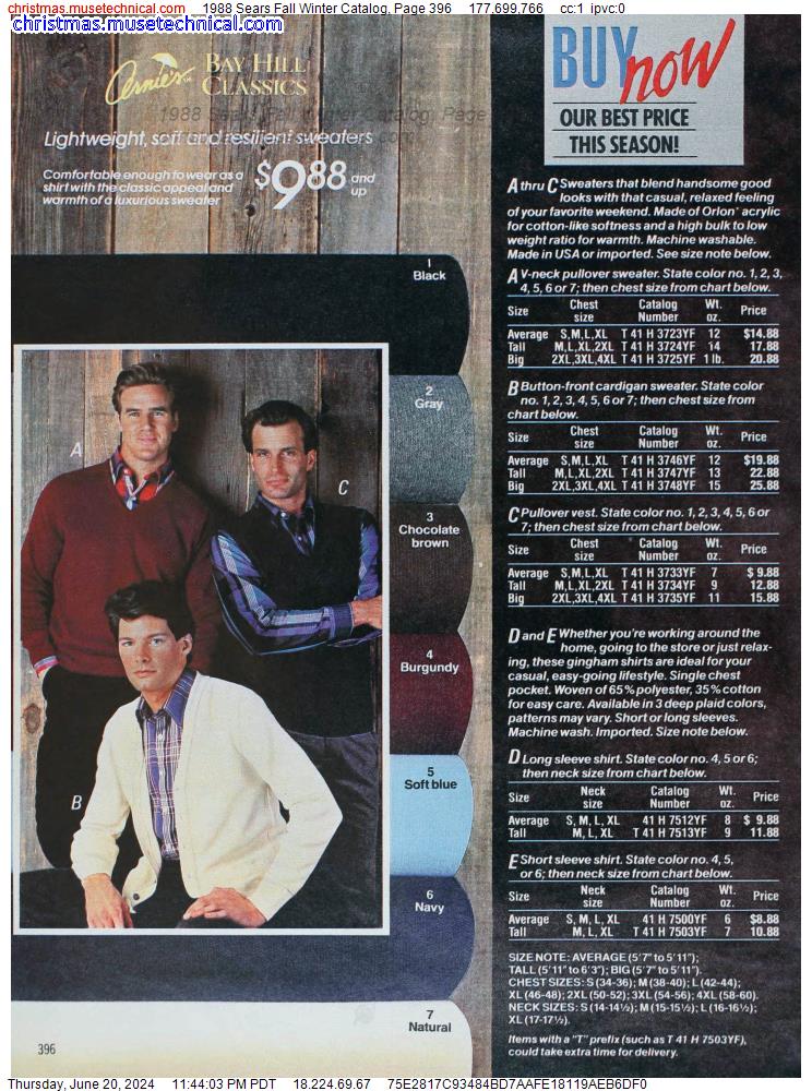 1988 Sears Fall Winter Catalog, Page 396