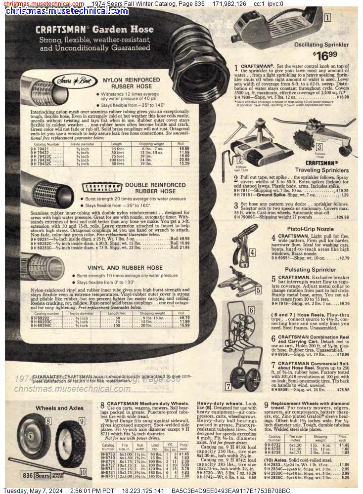 1974 Sears Fall Winter Catalog, Page 836
