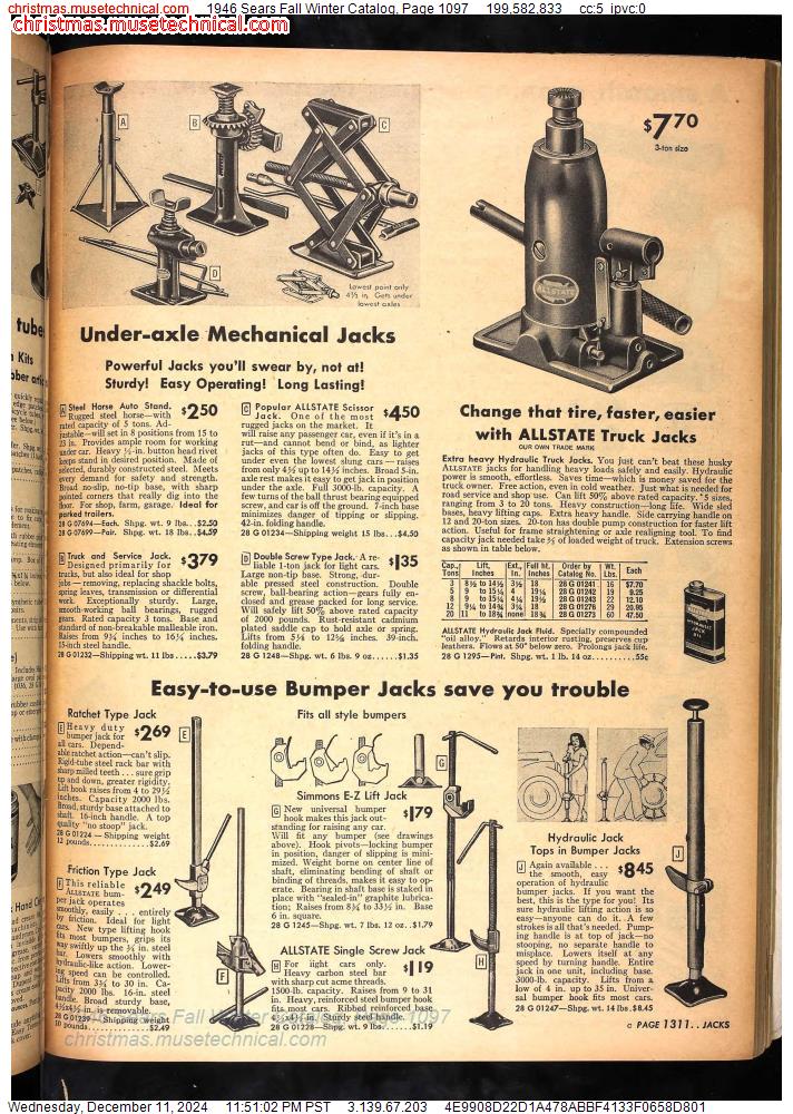 1946 Sears Fall Winter Catalog, Page 1097