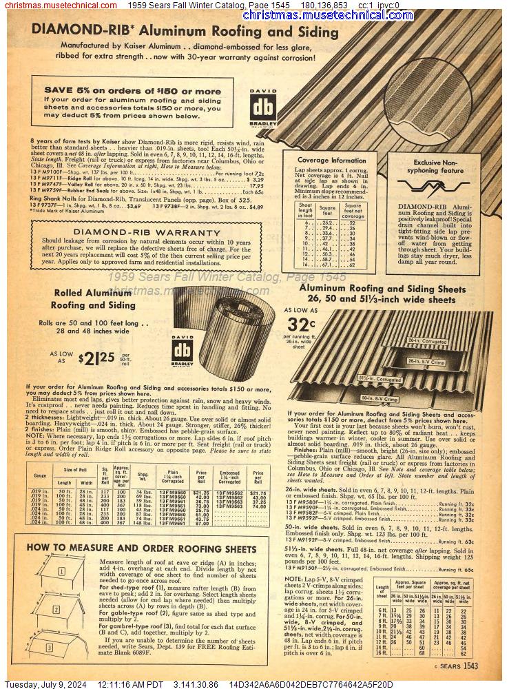 1959 Sears Fall Winter Catalog, Page 1545